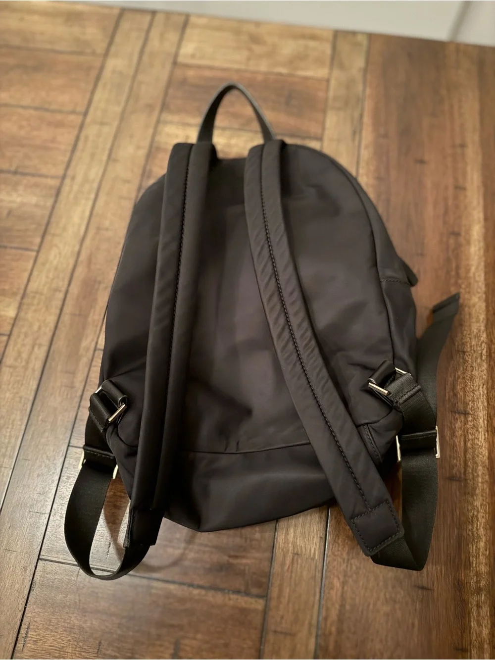 kate spade black nylon backpack with gold hardware